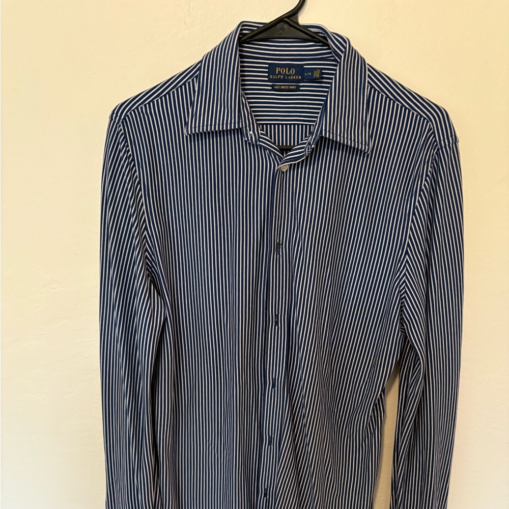 Ralph Lauren Navy and White Striped Shirt